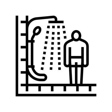 Shower for bathing line icon vector illustration Stock Illustration