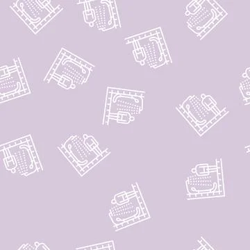 Shower for bathing line seamless pattern Stock Illustration