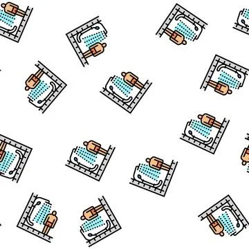 Shower for bathing vector seamless pattern 스톡 일러스트