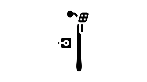 Shower bathroom interior glyph icon animation Stock Footage 326157906