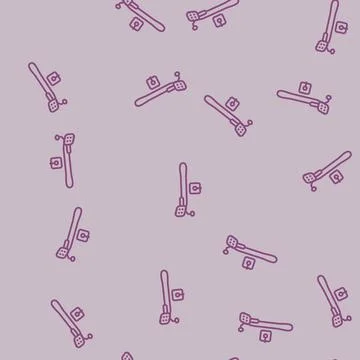 Shower bathroom interior line seamless pattern Stock Illustration