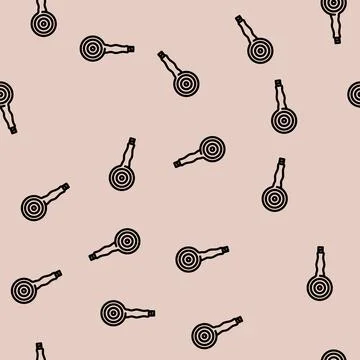 Shower bathroom interior line vector seamless pattern Stock Illustration