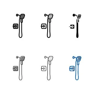 Shower bathroom interior range color icon vector Stock Illustration