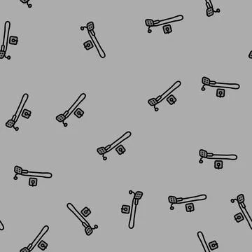 Shower bathroom interior vector seamless pattern Stock Illustration
