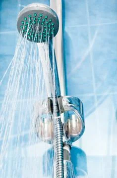 Shower in a bathroom Stock Photos
