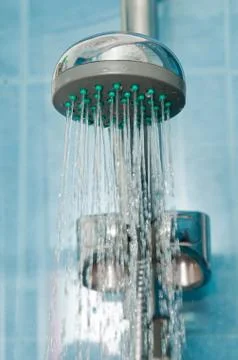 Shower in a bathroom Stock Photos