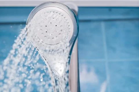 Shower in a bathroom Stock Photos