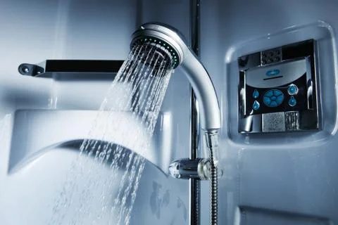 Shower in bathroom Foto stock