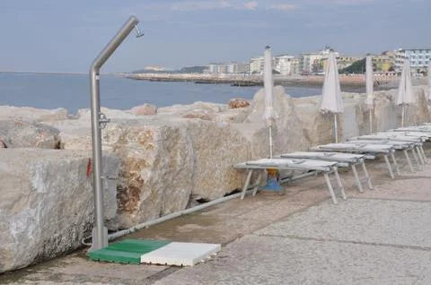 Shower on the beach Stock-Fotos