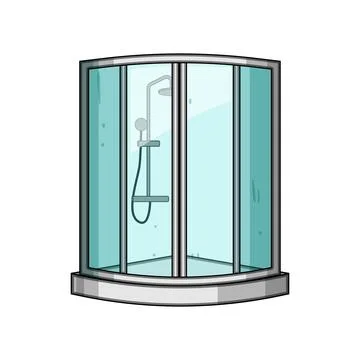 Shower cabin icon for bathroom interior design Stock Illustration