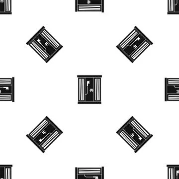 Shower cabin pattern seamless black Stock Illustration
