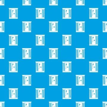 Shower cabin pattern seamless blue Stock Illustration