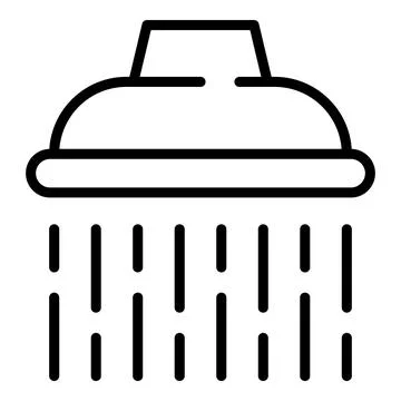 Shower cap icon outline vector. Water head Stock Illustration