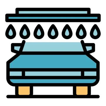 Shower car icon vector flat Stock Illustration