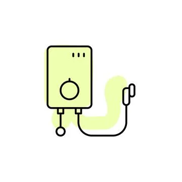 Shower with color shadow vector icon in hotel service set Stock Illustration