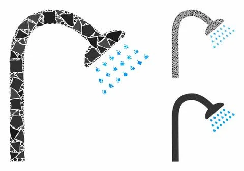 Shower Composition Icon of Uneven Elements Illustrazione stock