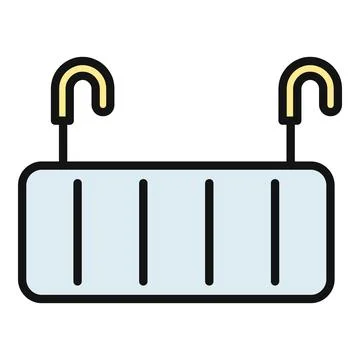 Shower curtain with hooks icon vector illustration Stock Illustration