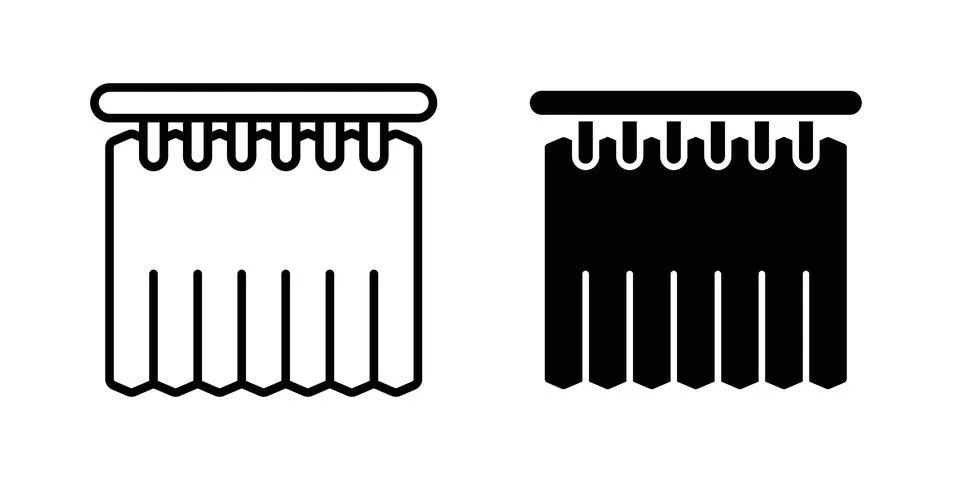 Shower curtain icon set. Vector EPS 10 Stock Illustration