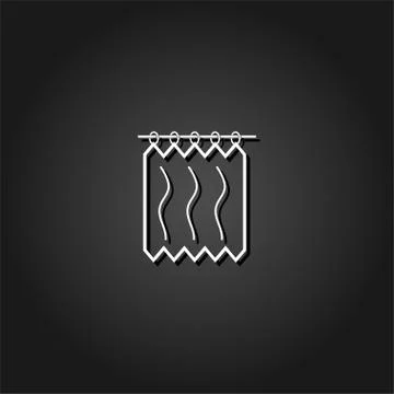 Shower Curtains icon flat. Stock Illustration