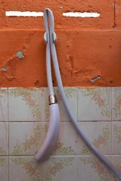 The shower is damaged. Stock Photos