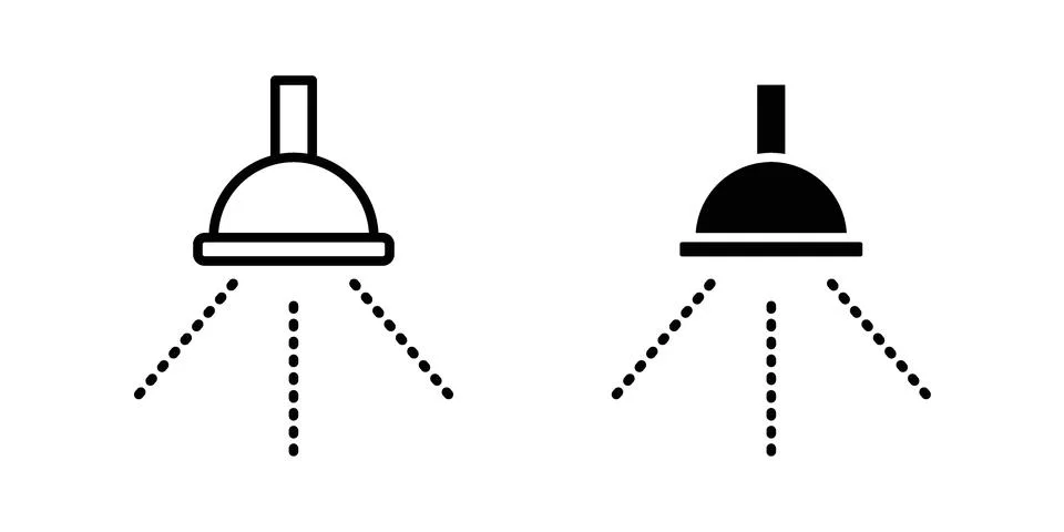 Shower down icon silhouette vector set. thin line pack Stock Illustration