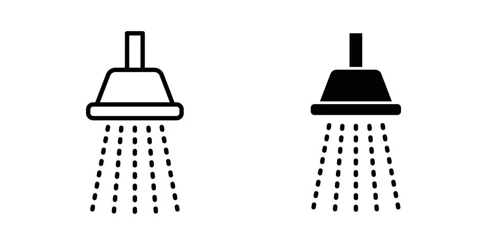 Shower down icon symbol. Flat and Stroke Vector illustration Stock Illustration