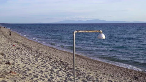 Shower empty beach Video stock 155112679