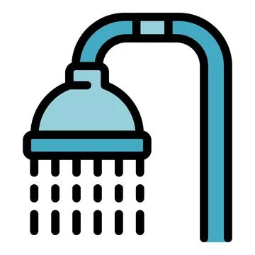 Shower facility icon vector flat Stock Illustration