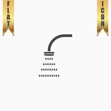 Shower flat icon Stock Illustration
