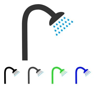 Shower Flat Icon Stock Illustration