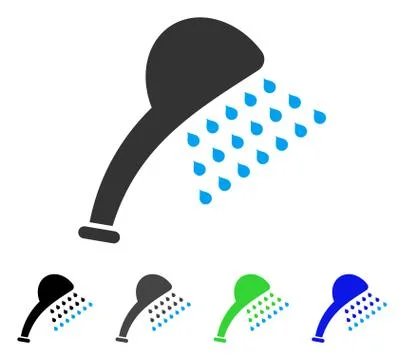 Shower Flat Icon Illustrazione stock