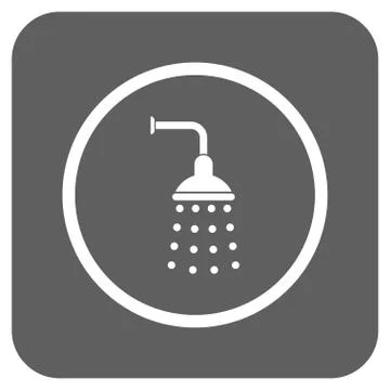 Shower Flat Squared Glyph Icon 库存插图