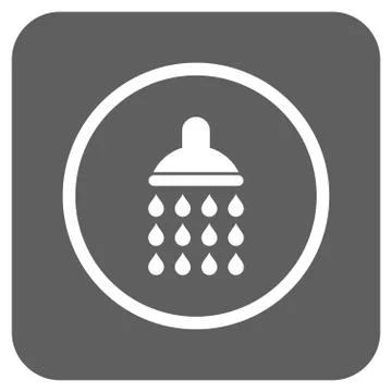 Shower Flat Squared Vector Icon 库存插图