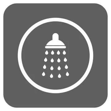 Shower Flat Squared Vector Icon 库存插图