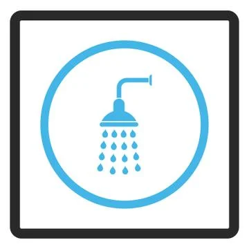 Shower Framed Glyph Icon Illustrazione stock