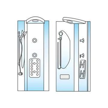 Shower front side view Stock Illustration