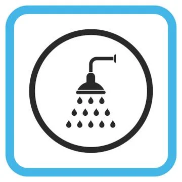 Shower Glyph Icon In a Frame 스톡 일러스트