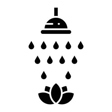 Shower Glyph Icon Stock Illustration