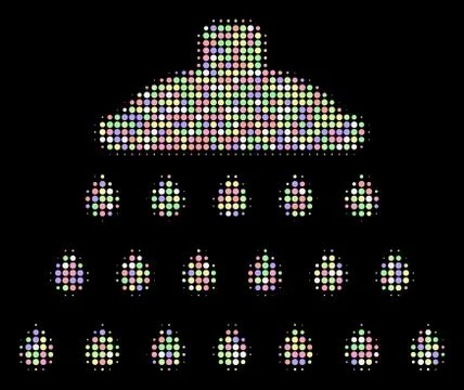 Shower Halftone Collage of Dots Stock Illustration