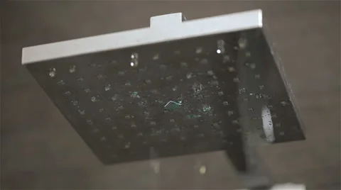 Shower head in bathroom dripping Stock Footage 52576264