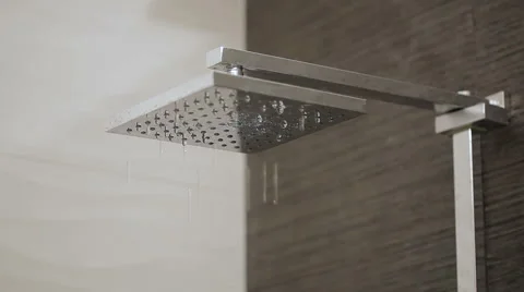 Shower head in bathroom dripping Video stock 52578006