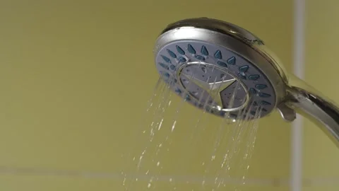 Shower head close-up in the bathroom Stock Footage 286306751