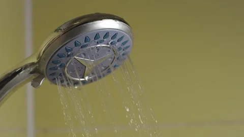 Shower head close-up in the bathroom Stock Footage 286306784