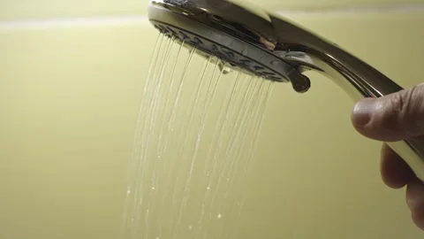 Shower head close-up in the bathroom Stock Footage 286307151