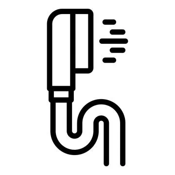 Shower head cold icon, outline style Stock Illustration