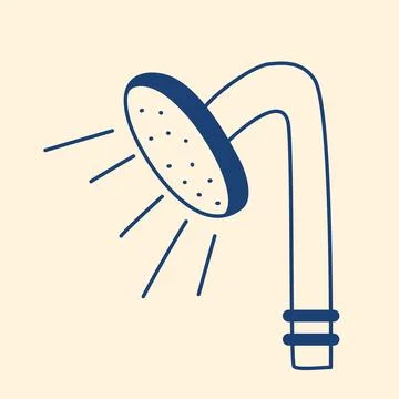 Shower head doodle sketch style illustration Stock Illustration