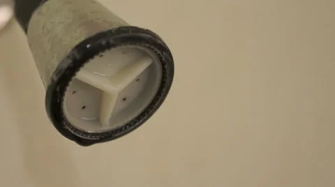 Shower Head Dripping Close Up Tilt Stock Footage 45799780