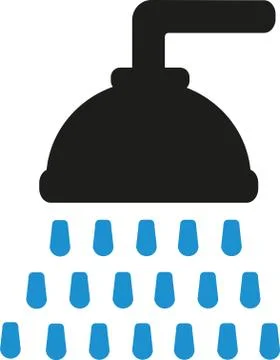 Shower head with drops Stock Illustration
