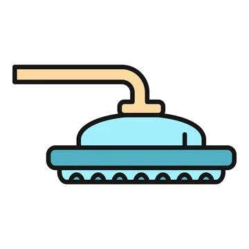 Shower head flat color line icon design Stock Illustration