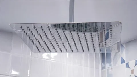 Shower Head With Flowing Water Stock Footage 273798548